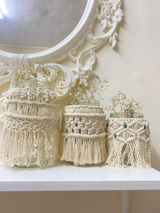 amlavati macrame glass jar