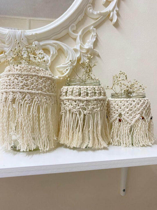 amlavat macrame glass jars