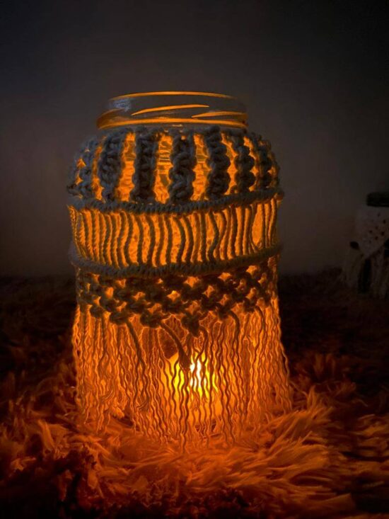 amlavati macrame glass jar