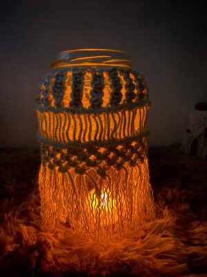 amlavati macrame glass jar simple knot