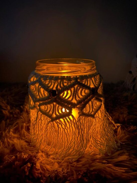 amlavati macrame glass jar