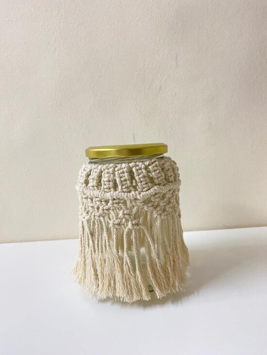 amlavati macrame glass jar traingle knot