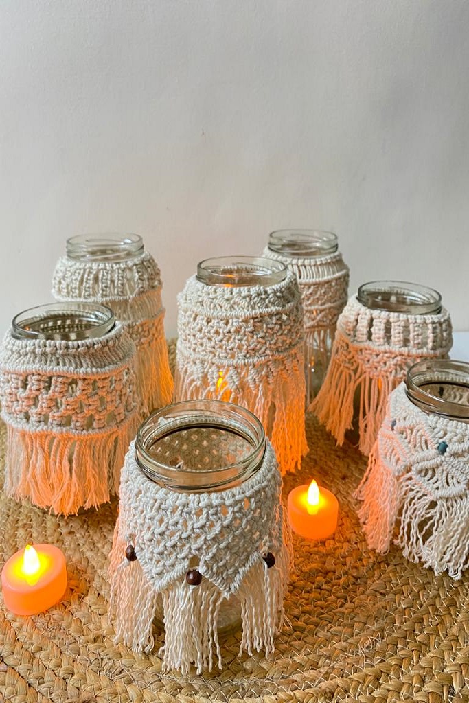 amlavati macrame glass jar